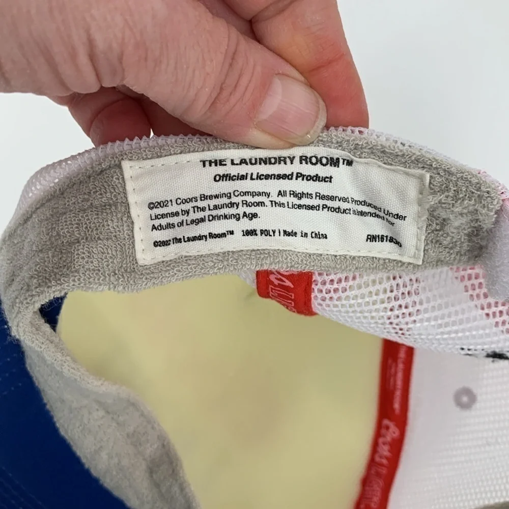 Laundry Room Coors Light 1980 style trucker hat white beer baseball cap red